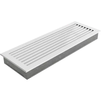 Krbová obestavba KRATKI Krbová mřížka Fresh s pevnou neprůhlednou žaluzií 17x49cm-bílá