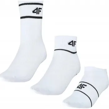 Pánské ponožky Pánské Ponožky 4F bílé bavlněné bez gumičky 3 páry velikost 43-46