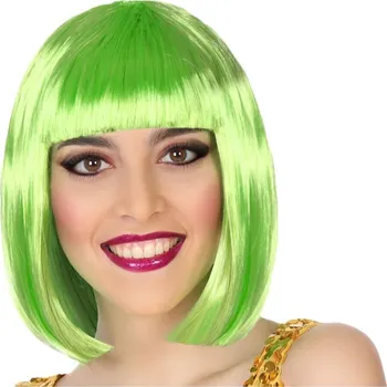 Karnevalová paruka Falanzo Carnival Paruka ke kostýmu Zelená (ofina, hladký, krátký)