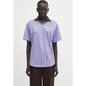 Dámské tričko Tričko adidas Originals x Wales Bonner Ftbl Tee, M, fialová, 48X