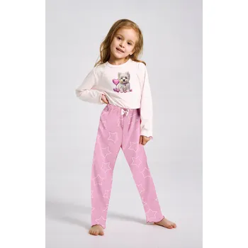 Dívčí pyžamo s dlouhým rukávem Clara růžová Taro, vel.