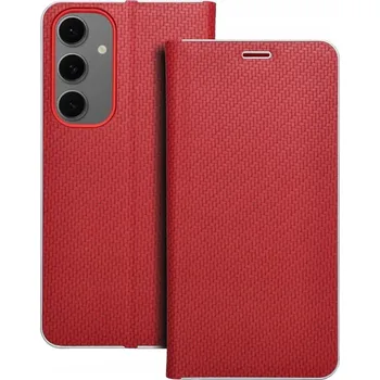 Pouzdro na mobilní telefon Pouzdro LUNA Book Carbon pro SAMSUNG S24 FE červené