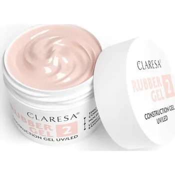 Lak na nehty Claresa RUBBER GEL gel pro modeláž a prodlužování nehtů builder 2 12g