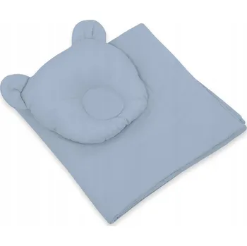 Povlečení POVLEČENÍ S VÝPLNÍ povlečení DO KOŠE PRO MOJŽÍŠE pro miminka - světle modrá