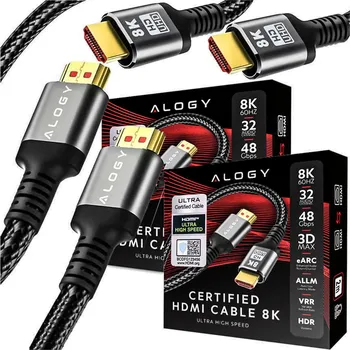 Video kabel CERTIFIKOVANÝ Kabel HDMI - HDMI 2.1 8K 4K eARC ALOGY PREMIUM 1.5m