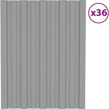 zahrada-XL Střešní panely 36 ks pozinkovaná ocel šedé 60 x 45 cm 317190