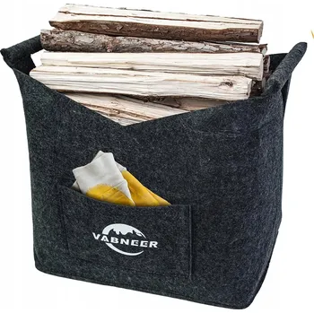 SKLÁDACÍ PLSTĚNÝ KOŠ taška na palivové dřevo ke krbu 45x32x40cm 50l