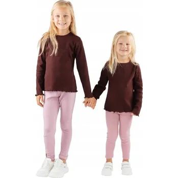 Dámské tričko Bavlněné tričko s dlouhým rukávem a žebrováním, hnědé Tup Tup, vel. 104