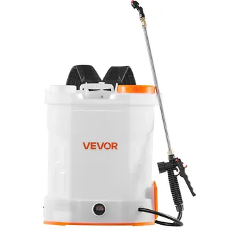 Pěstitelství Vevor Batohový postřikovač na baterii 12L, 0-90 PSI, 2 h, 2 tyče, 5 trysek