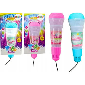 Mikrofon Dětský Mikrofon na Karaoke s Echem a Světly - Růžový