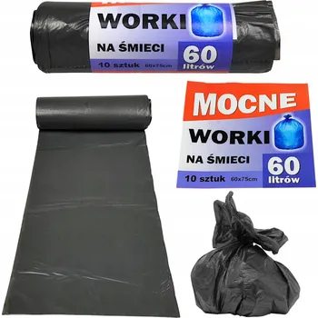 Pytle na odpadky PYTLE NA ODPADKY 10 KUSŮ UNIVERZÁLNÍ VELMI PEVNÉ PYTLE 60x75 CM - 60 L