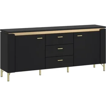 Televizní stolek TV stolek Norica - Meble Wojcik Černá / Zlatá 155.3x70 cm