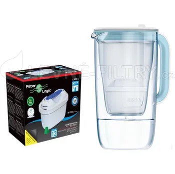 Filtrace vody Brita skleněná konvice 2,5l + 12 filtrů Logic