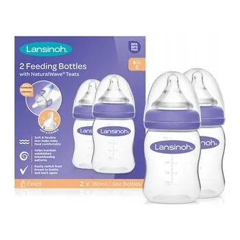 Kojenecká láhev Sada kojeneckých lahví se savičkami Lansinoh NaturalWave 2x 160 ml