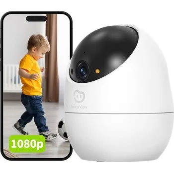Sada domovního alarmu Vnitřní bezpečnostní kamera Beans View, barevné noční vidění, 360° 1080p Wi-Fi kamera pro domácí