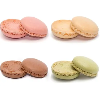 Trvanlivě pečivo Pidy Makronky Ø3,5cm 160 ks – vanilka, čokoláda, jahoda, pistácie