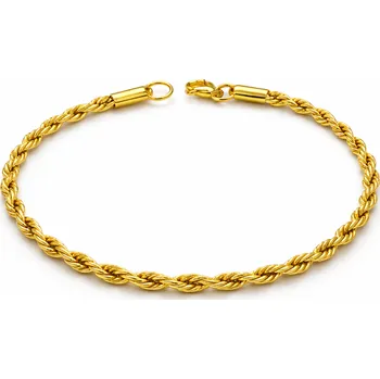 Náramek Pozlacený ocelový náramek Rope – luxusní kroucený vzor