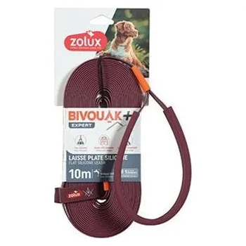 Vodítko pro psa Vodítko pes BIVOUAK ploché,silik.15mm/10m červenáZolux