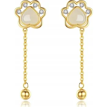 Náušnice Fraise náušnice stříbrné tyčinky S925 pozlacené Tlapky s Jadeitem