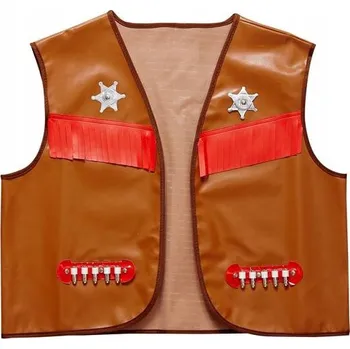 KOVBOJSKÁ VESTA HNĚDÁ M/L