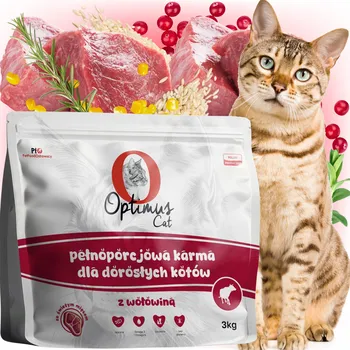 Krmivo pro kočku Optimus Cat 3 Krmivo s pro kočky z wołowiną, z olejem z łososia, tauryną