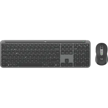 Počítač Logitech 920-012503 klávesnice Obsahuje myš Kancelář RF bezdrátové + Bluetooth QWERTZ švýcarský Grafit