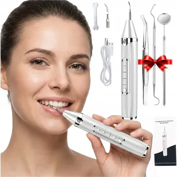 Elektrický zubní kartáček stříbrná QSKY ULTRAZVUKOVÝ ČISTIČ ZUBŮ, NA ZUBY, SILNÝ, ODSTRAŇOVAČ ZUBNÍHO KAMENE