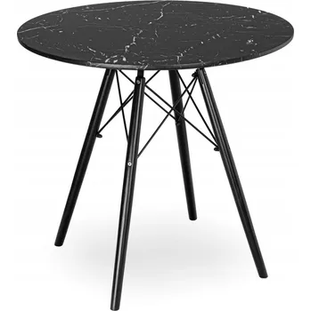 Jídelní stůl Stůl kulatý eHokery 80 x 80 x 75,5 cm bílý, černý