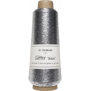 Nit Metalizovaná nit Go Handmade Glitter "deluxe" 3600 m stříbro