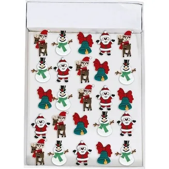 Karnevalový doplněk Guirma Sada svíticích led prstýnků - mix Vánoce 25 ks