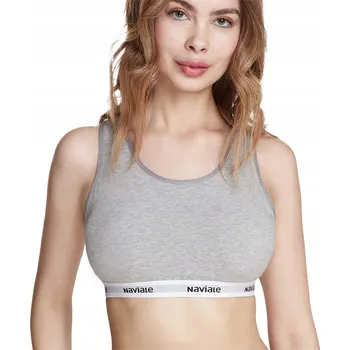Dámské oblečení Sportovní bavlněná podprsenka měkká šedá dámská Naviale L