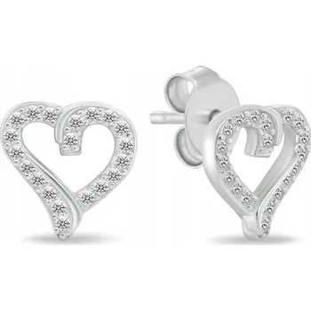 Náušnice Brilio Silver Jemné stříbrné náušnice ve tvaru srdce se zirkony EA100W