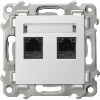 Elektrická zásuvka Ospel Počítačová zásuvka Ospel Szafir GPK-2Z/K/m/00 dvojitá, kat.č. 5e MMC bílá