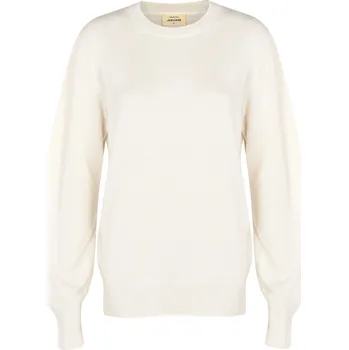 Dámský svetr First Love - kašmírový svetr s kulatým výstřihem offwhite S / Bílá