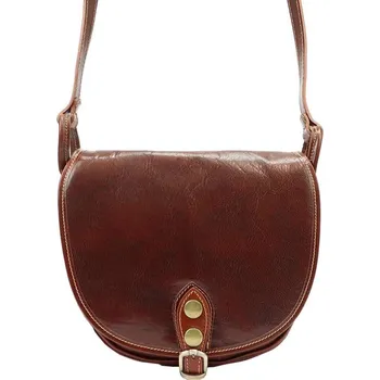 KEMER kabelka – kabelka přes rameno z pravé kůže, hnědá