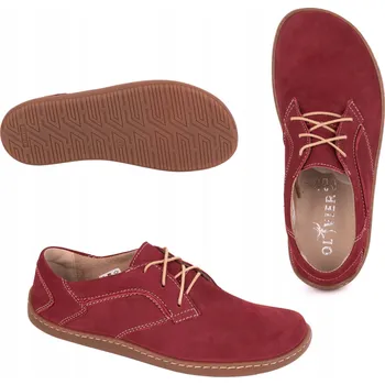 Dámské tenisky BAREFOOT Dámské minimalistické kožené boty 1082 bordó, velikost 42