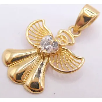 Přívěsek Klenoty Budín Dámský zlatý přívěsek se zirkonem andělíček 585/0,78gr HK3277 (Klenoty Budín Dámský zlatý přívěsek se zirkonem andělíček 585/0,78gr HK3277)