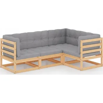 Zahradní nábytek set dřevěný VidaXL šedý 4 ks