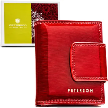 Peněženka Peterson peněženka z pravé kůže červená - dámská