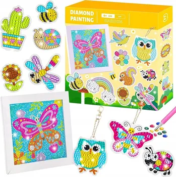 Obraz DIAMANTOVÉ MOZAIKY PŘÍVĚSEK NA KLÍČE, SAMOLEPKY HMYZ, LOUKA