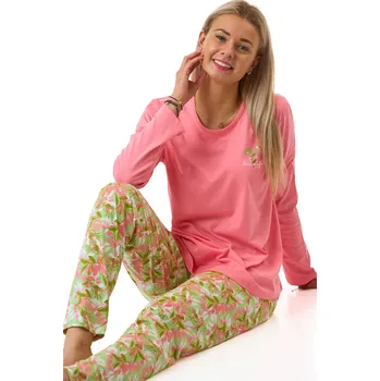 Dámské pyžamo Dámské růžové pyžamo You Are Beautiful s květinovým vzorem 1B2260 růžová xxl