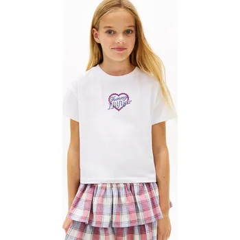 Dětské tričko Tommy Hilfiger KG0KG09280.128.176.PPY2 bílá 00X, vel. 128