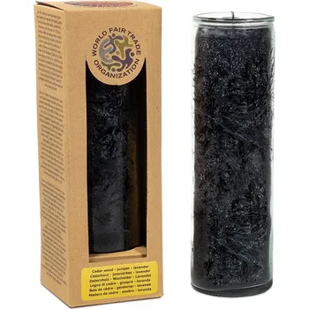 Svíčka Yogi & Yogini Naturals Vonná svíčka ve skle Černý les (černá), 21 x 6,5 cm