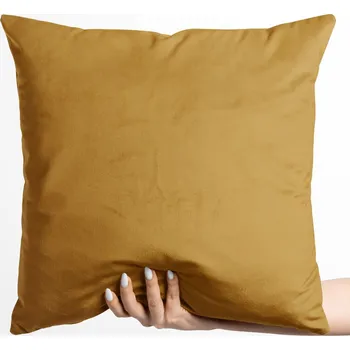 Povlak na polštářek Sametový povlak na polštář Velvet Premium SVP-047 Hořčicový 35 x 45 cm