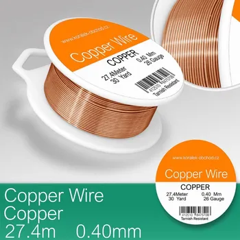 Hobby drát Drátek měděný velikost 0,4mm v délce 27m . Barva COPPER