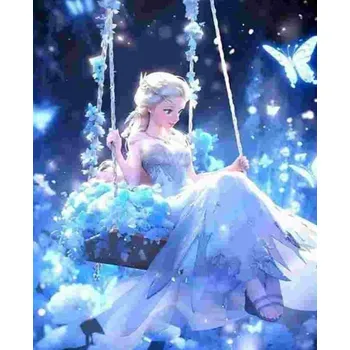 Diamantové malování Diamantové malování Elsa na houpačce