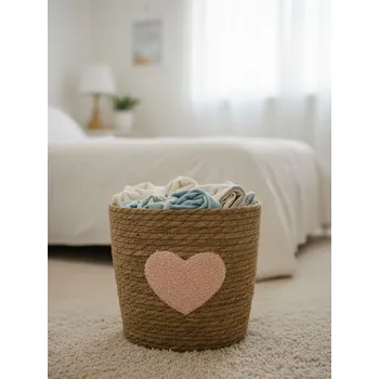 Úložný box Sinsay - Pletený úložný koš s potiskem - růžová - 392IX-30X - 392IX-30X-ONE