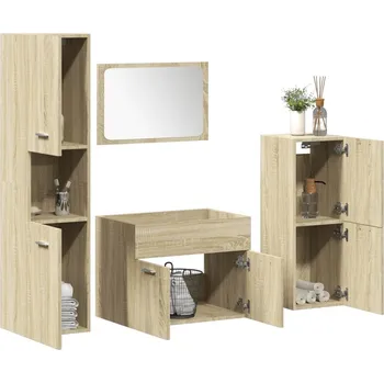 Koupelnový nábytek vidaXL 4dílný set koupelnového nábytku kompozitní dřevo [3324990] Barva: dub sonoma