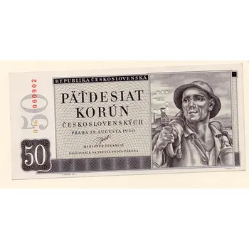 Československo – 50 korun 1950 S. B 46 Perforace S
