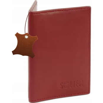 Peněženka Pouzdro na karty Solier , pravá kůže, červené - unisex